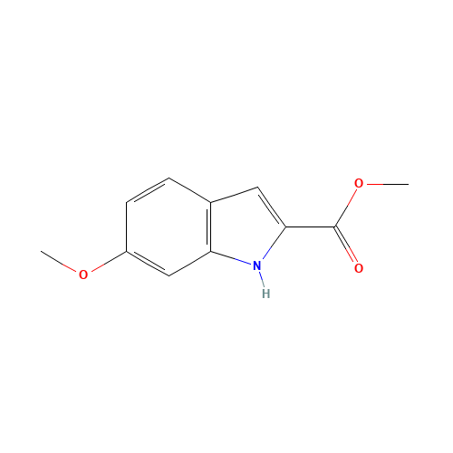 METHYL 6-METHOXY-1H-INDOLE-2-CARBOXYLATE (CAS: 98081-83-5) - Chemical Structure and Molecular Formula 
