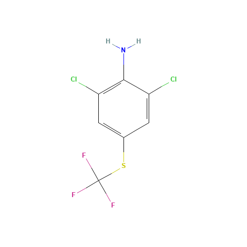 2,6-DICHLORO-4-TRIFLUOROMETHYLSULFANYL-PHENYLAMINE (CAS: 99479-65-9) - Chemical Structure and Molecular Formula 