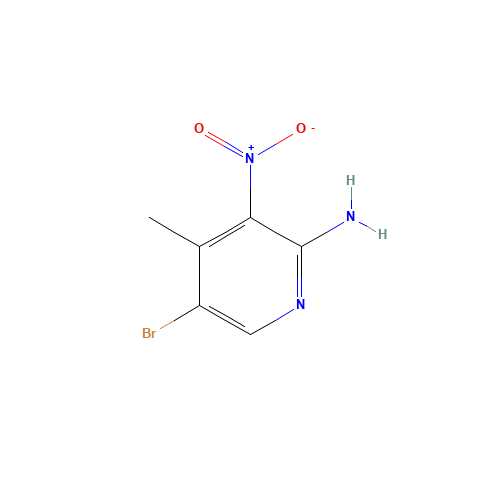 2-Amino-5-bromo-4-methyl-3-nitropyridine (CAS: 100367-40-6) - Chemical Structure and Molecular Formula 