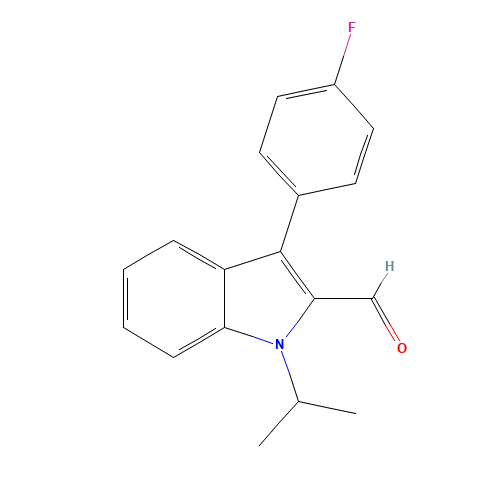 3-(4-FLUORO-PHENYL)-1-ISOPROPYL-1H-INDOLE-2-CARBALDEHYDE (CAS: 101125-34-2) - Chemical Structure and Molecular Formula 