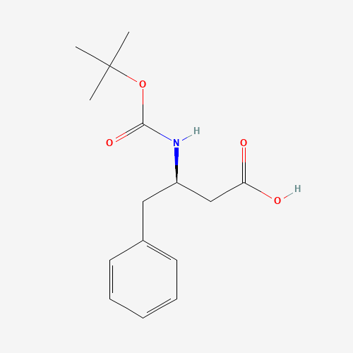 BOC-D-BETA-HOMOPHENYLALANINE (CAS: 101555-61-7) - Chemical Structure and Molecular Formula 