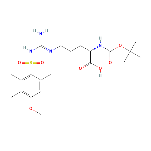 BOC-ARG(MTS)-OH (CAS: 102185-38-6) - Chemical Structure and Molecular Formula 
