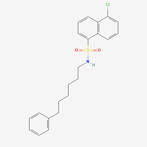 5-CHLORO-N-(6-PHENYLHEXYL)-1-NAPHTHALENESULFONAMIDE (CAS: 102649-78-5) - Chemical Structure and Molecular Formula 