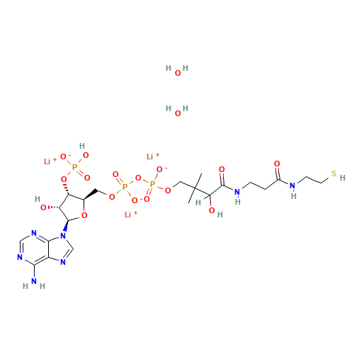 COENZYME A TRILITHIUM SALT DIHYDRATE (CAS: 102778-59-6) - Chemical Structure and Molecular Formula 
