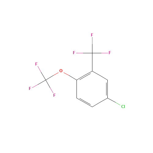 4-CHLORO-1-TRIFLUOROMETHOXY-2-TRIFLUOROMETHYL-BENZENE (CAS: 104678-86-6) - Chemical Structure and Molecular Formula 