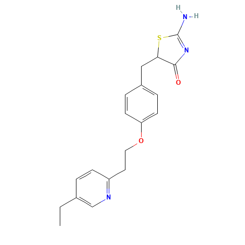 5-{4-[2-(5-Ethyl-2-pyridyl)ethoxy]benzyl}-2-imino-4-thiazolidinone (CAS: 105355-26-8) - Related Chemical Product
