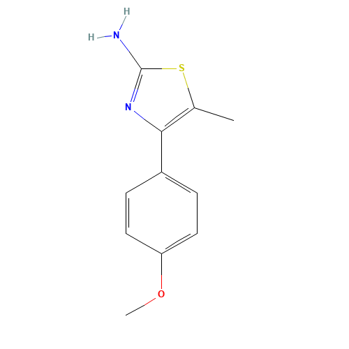 4-(4-METHOXY-PHENYL)-5-METHYL-THIAZOL-2-YLAMINE (CAS: 105512-88-7) - Chemical Structure and Molecular Formula 