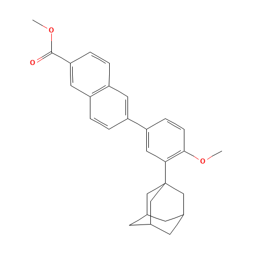 Mehtyl 6-[3-(1-adamanty)-4-methoxy phenyl]-2-naphthoate (CAS: 106685-41-0) - Chemical Structure and Molecular Formula 
