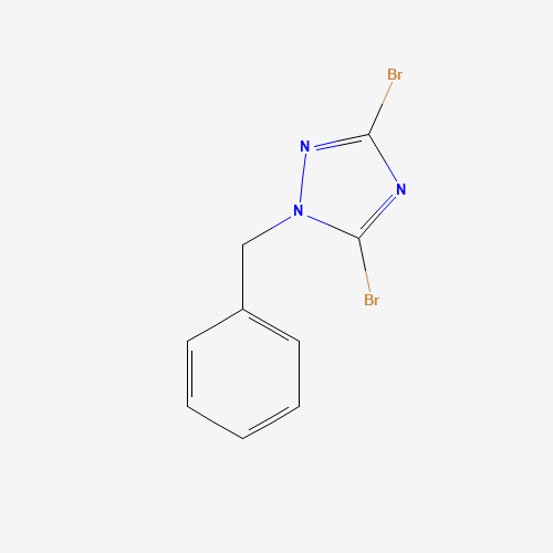 1-BENZYL-3,5-DIBROMO-1H-1,2,4-TRIAZOLE (CAS: 106724-85-0) - Chemical Structure and Molecular Formula 