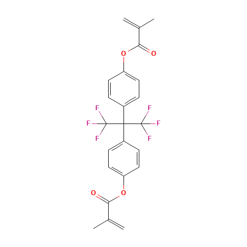 4,4'-(HEXAFLUOROISOPROPYLIDENE)DIPHENYL DIMETHACRYLATE (CAS: 108050-42-6) - Chemical Structure and Molecular Formula 