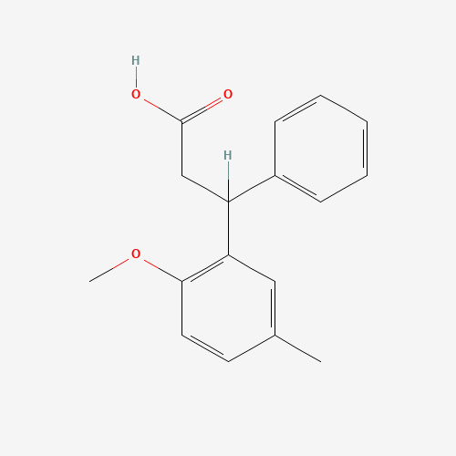 3-(2-Methoxy-5-methylphenyl)-3-phenylpropanoic acid (CAS: 109089-77-2) - Chemical Structure and Molecular Formula 