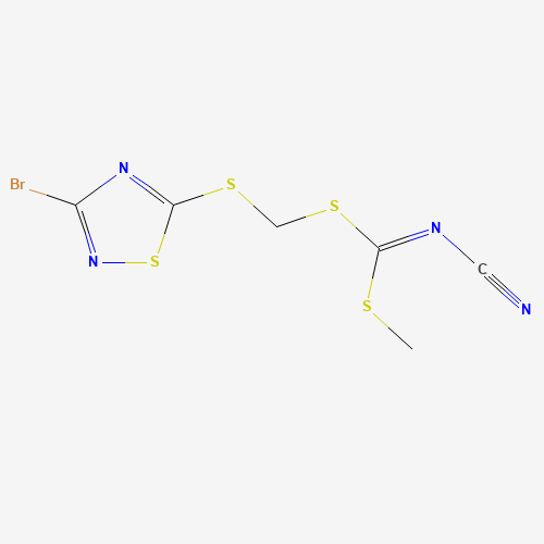 [(3-BROMO-1,2,4-THIADIAZOL-5-YLTHIO)METHYL] METHYLCYANOCARBONIMIDODITHIOATE (CAS: 109305-67-1) - Chemical Structure and Molecular Formula 