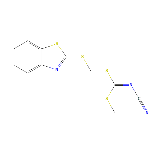 [(BENZO[D]THIAZOL-2-YLTHIO)METHYL] METHYLCYANOCARBONIMIDODITHIOATE (CAS: 109348-92-7) - Related Chemical Product