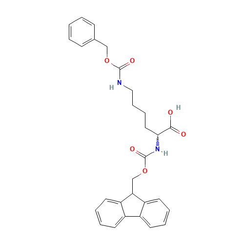 FMOC-D-LYS(Z)-OH (CAS: 110990-07-3) - Chemical Structure and Molecular Formula 