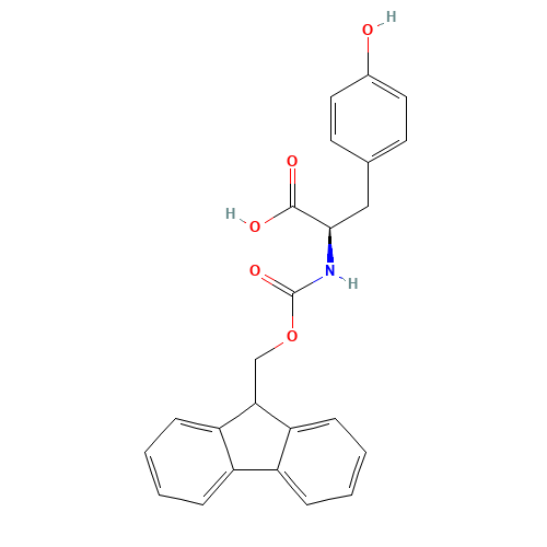 FMOC-D-TYR-OH (CAS: 112883-29-1) - Chemical Structure and Molecular Formula 