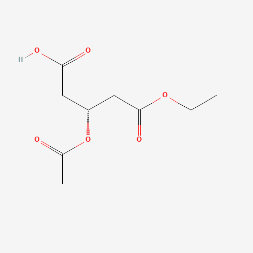 MONO-ETHYL (R)-3-ACETOXYGLUTARATE (CAS: 113036-11-6) - Chemical Structure and Molecular Formula 