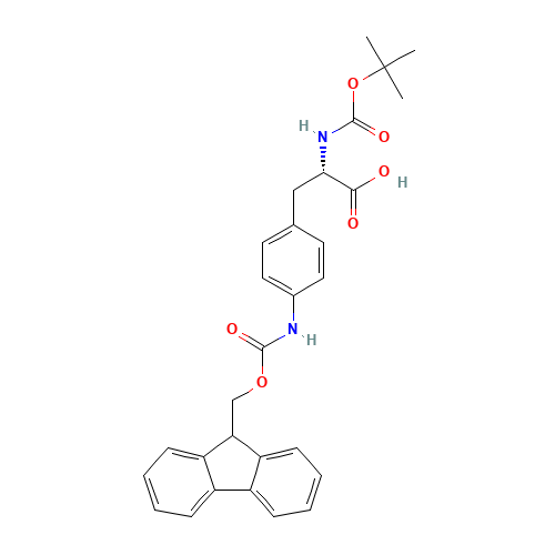 BOC-PHE(4-NHFMOC)-OH (CAS: 114346-31-5) - Chemical Structure and Molecular Formula 
