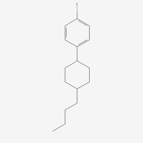 1-(TRANS-4-N-BUTYLCYCLOHEXYL)-4-IODOBENZENE (CAS: 114834-79-6) - Chemical Structure and Molecular Formula 