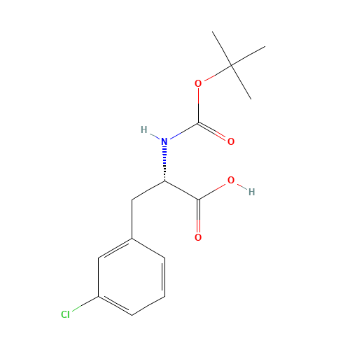 (S)-N-BOC-3-Chlorophenylalanine (CAS: 114873-03-9) - Chemical Structure and Molecular Formula 