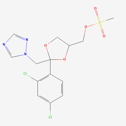 2-(2,4-DICHLOROPHENYL)-2-(1,2,4-TRIAZOL-1-YL METHYL)-1,3-DIOXALANE-4-YL METHYL METHANE SULFONATE (CAS: 115897-54-6) - Chemical Structure and Molecular Formula 
