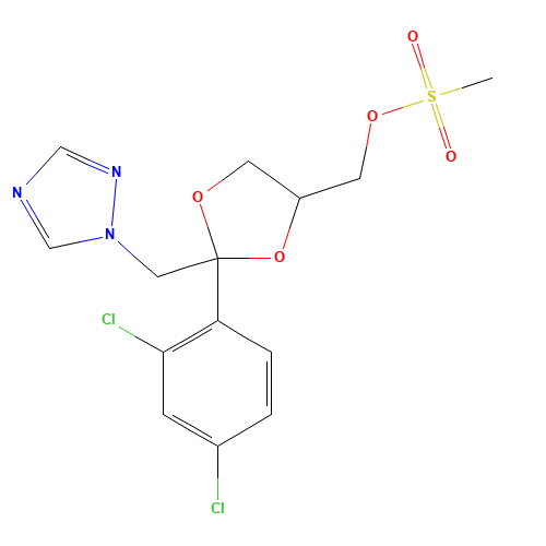 2-(2,4-DICHLOROPHENYL)-2-(1,2,4-TRIAZOL-1-YL METHYL)-1,3-DIOXALANE-4-YL METHYL METHANE SULFONATE (CAS: 115897-54-6) - Related Chemical Product