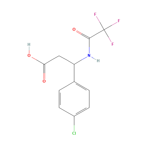 3-(4-CHLOROPHENYL)-3-[(2,2,2-TRIFLUOROACETYL)AMINO]PROPANOIC ACID (CAS: 117291-25-5) - Chemical Structure and Molecular Formula 