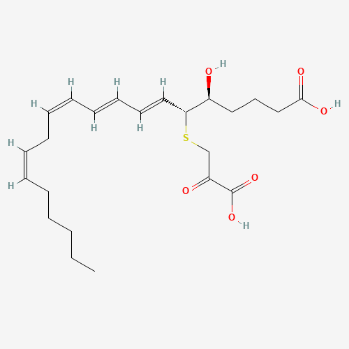 5S-HYDROXY-6R-(S-(2-OXO-3-THIOPROPIONYL))-7E,9E,11Z,14Z-EICOSATETRAENOIC ACID (CAS: 117675-20-4) - Chemical Structure and Molecular Formula 