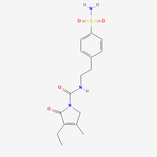 4-[2-[(3-Ethyl-4-methyl-2-oxo-3-pyrrolin-1-yl)carboxamido]ethyl]benzenesulfonamide (CAS: 119018-29-0) - Chemical Structure and Molecular Formula 