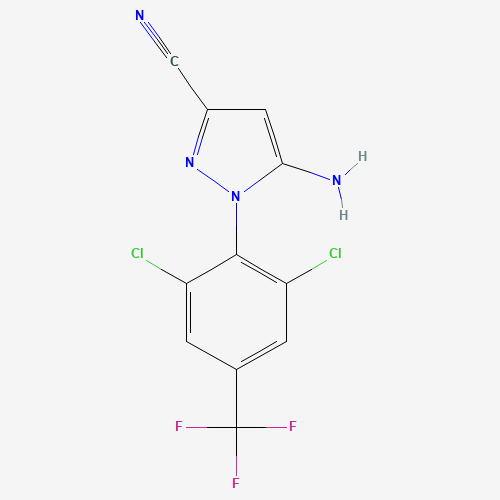 5-Amino-3-cyano-1-(2,6-dichloro-4-trifluoromethylphenyl)pyrazole (CAS: 120068-79-3) - Chemical Structure and Molecular Formula 