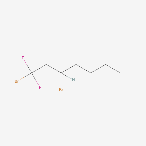 1,3-DIBROMO-1,1-DIFLUOROHEPTANE (CAS: 122093-60-1) - Chemical Structure and Molecular Formula 