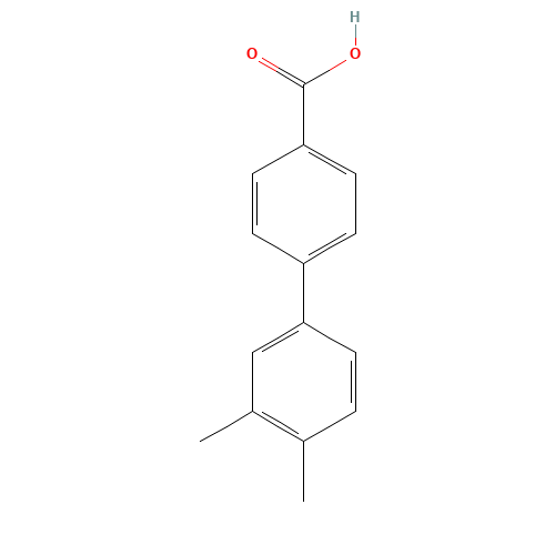 3',4'-DIMETHYL-BIPHENYL-4-CARBOXYLIC ACID (CAS: 122294-09-1) - Chemical Structure and Molecular Formula 