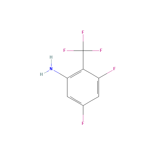 3,5-DIFLUORO-2-TRIFLUOROMETHYL-PHENYLAMINE (CAS: 123973-33-1) - Chemical Structure and Molecular Formula 