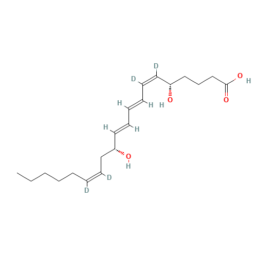 5S-12R-DIHYDROXY-6Z,8E,10E,14Z-EICOSATETRAENOIC-6,7,14,15-D4 ACID (CAS: 124629-74-9) - Related Chemical Product