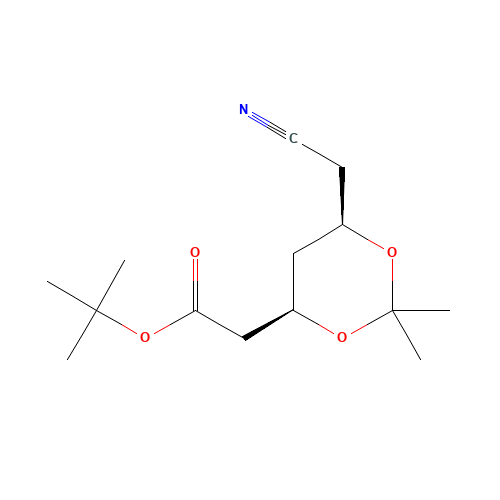 (4R,6R)-tert-Butyl-6-cyanomethyl-2,2-dimethyl-1,3-dioxane-4-acetate (CAS: 125971-94-0) - Chemical Structure and Molecular Formula 