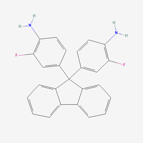 9,9-BIS(4-AMINO-3-FLUOROPHENYL)FLUORENE (CAS: 127926-65-2) - Chemical Structure and Molecular Formula 