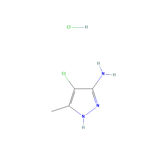 4-CHLORO-5-METHYL-2H-PYRAZOL-3-YLAMINE HYDROCHLORIDE (CAS: 130128-49-3) - Chemical Structure and Molecular Formula 