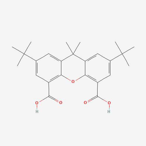 2,7-DI-TERT-BUTYL-9,9-DIMETHYL-4,5-XANTHENEDICARBOXYLIC ACID (CAS: 130525-39-2) - Chemical Structure and Molecular Formula 