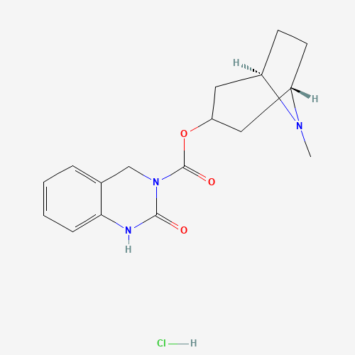 8-METHYL-8-AZABICYCLO-3-ENDO[3.2.1]OCT-3-YL-1,4-DIHYDRO-2-OXO-3(2H)-QUINAZOLINECARBOXYLIC ACID ESTER HYDROCHLORIDE (CAS: 131780-47-7) - Chemical Structure and Molecular Formula 