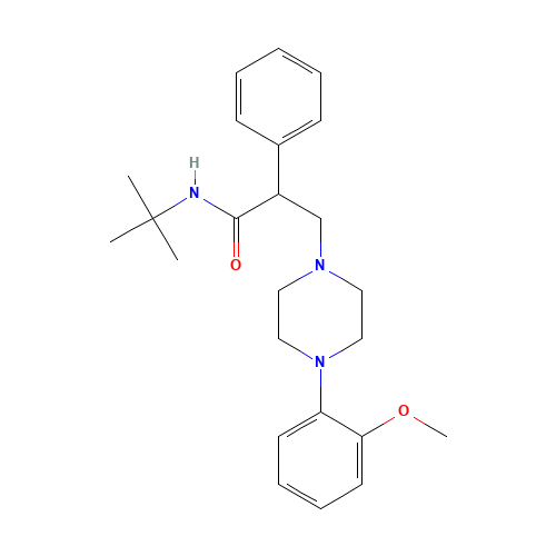 (S)-N-TERT-BUTYL-3-(4-(2-METHOXYPHENYL)-PIPERAZIN-1-YL)-2-PHENYLPROPANAMIDE DIHYDROCHLORIDE (CAS: 133025-23-7) - Chemical Structure and Molecular Formula 