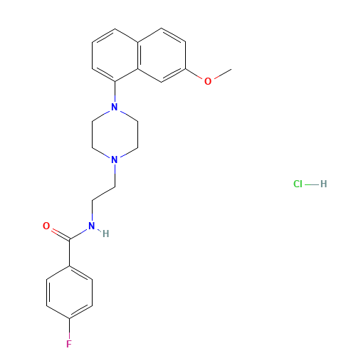 4-FLUORO-N-[2-[4-(7-METHOXY-1-NAPHTHALENYL)-1-PIPERAZINYL]ETHYL]BENZAMIDE HYDROCHLORIDE (CAS: 135721-98-1) - Related Chemical Product