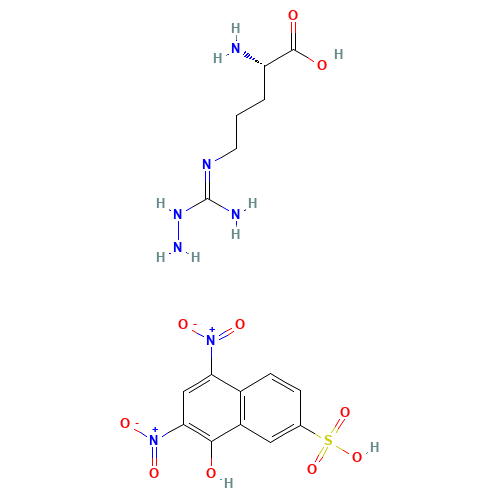 H-ARG(NH2)-OH FLAVIANATE (CAS: 137361-06-9) - Chemical Structure and Molecular Formula 
