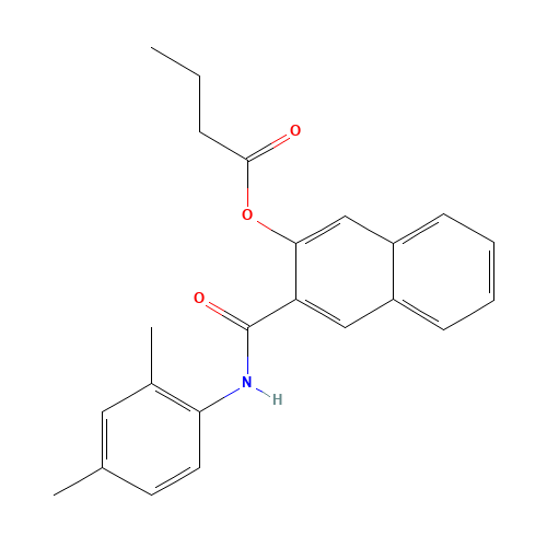 NAPHTHOL AS-MX BUTYRATE (CAS: 137629-33-5) - Chemical Structure and Molecular Formula 