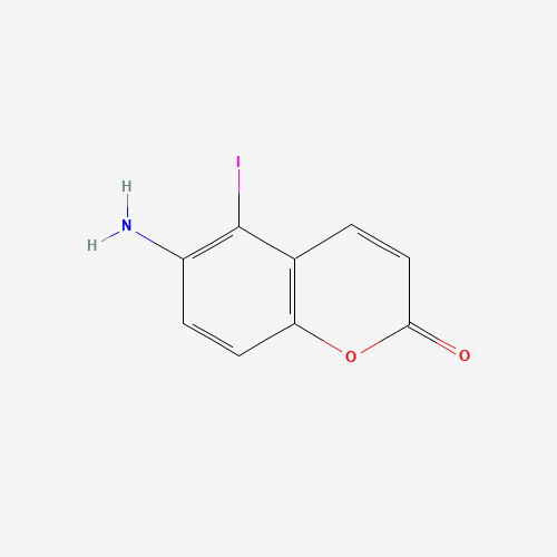 5-IODO-6-AMINO-1,2-BENZOPYRONE (CAS: 137881-27-7) - Chemical Structure and Molecular Formula 