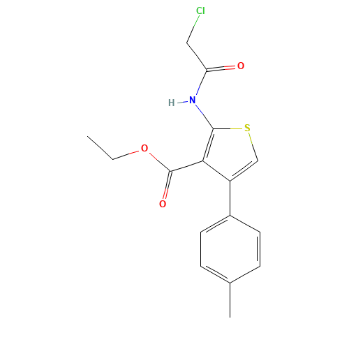 2-(2-CHLORO-ACETYLAMINO)-4-P-TOLYL-THIOPHENE-3-CARBOXYLIC ACID ETHYL ESTER (CAS: 138098-81-4) - Chemical Structure and Molecular Formula 