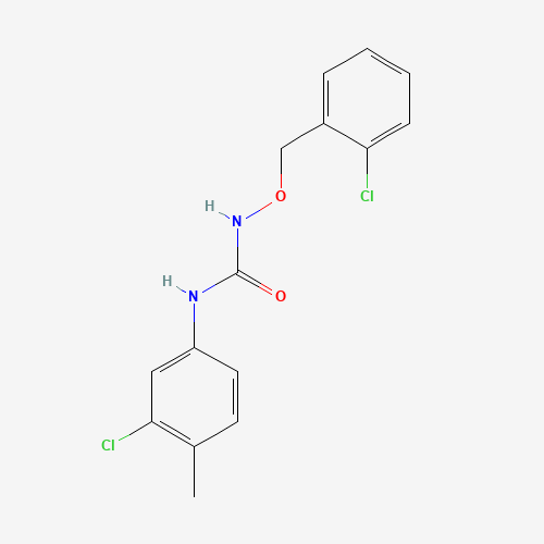 1-(2-CHLOROBENZYLOXY)-3-(3-CHLORO-4-METHYLPHENYL)UREA (CAS: 139444-36-3) - Chemical Structure and Molecular Formula 