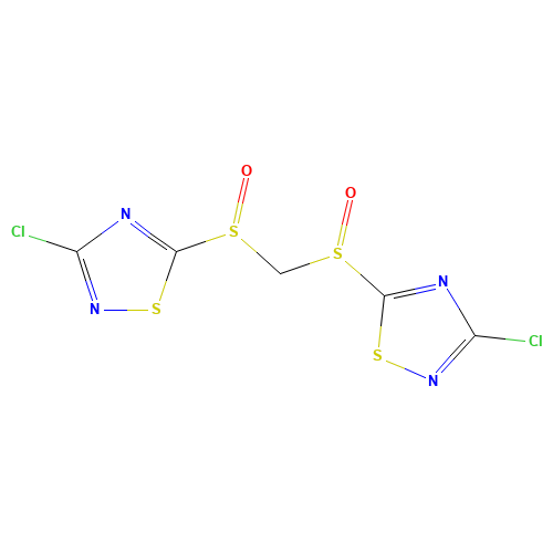 BIS(3-CHLORO-1,2,4-THIADIAZOL-5-YLSULFINYL)METHANE (CAS: 139444-37-4) - Chemical Structure and Molecular Formula 