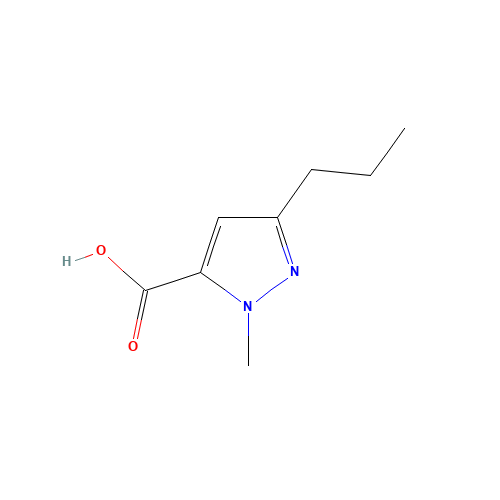 1-METHYL-3-PROPYLPYRAZOLE-5-CARBOXYLIC ACID (CAS: 139755-99-0) - Chemical Structure and Molecular Formula 