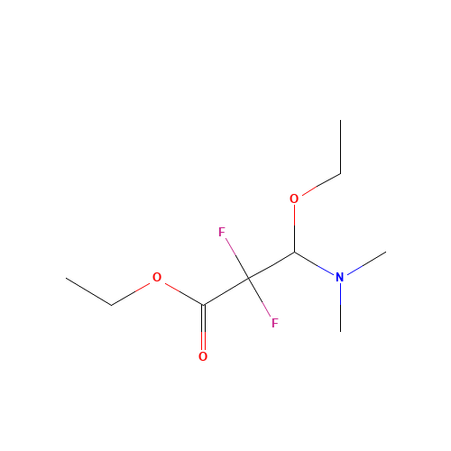 3-(DIMETHYLAMINO)-3-ETHOXY-2,2-DIFLUOROPROPIONIC ACID ETHYL ESTER (CAS: 141546-96-5) - Chemical Structure and Molecular Formula 