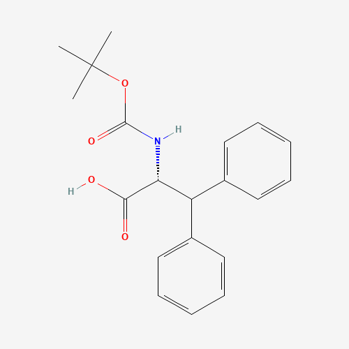(R)-N-Boc-2-amino-3,3-diphenylpropionic acid (CAS: 143060-31-5) - Chemical Structure and Molecular Formula 