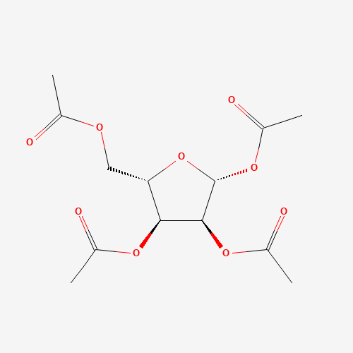 1,2,3,5-TETRA-O-ACETYL-BETA-L-RIBOFURANOSE (CAS: 144490-03-9) - Chemical Structure and Molecular Formula 